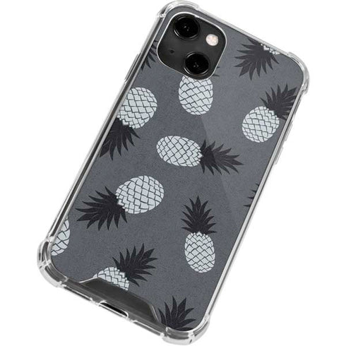 Black and White Pineapples iPhone 14 Clear Case